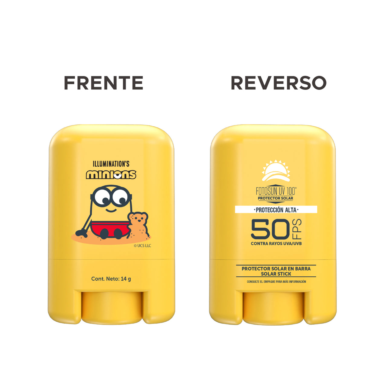 Barra Solar MINIONS Stick   FOTOSUN UV 100  FPS 50+ KIDS  14 GR