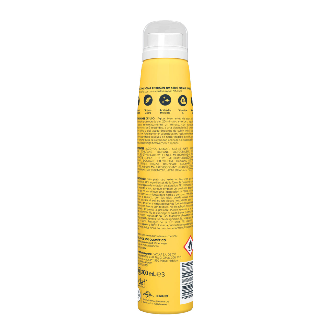 Protector Solar en spray FOTOSUN UV 100 Minions Bruma Seca Solar SPF 50+ 200ML