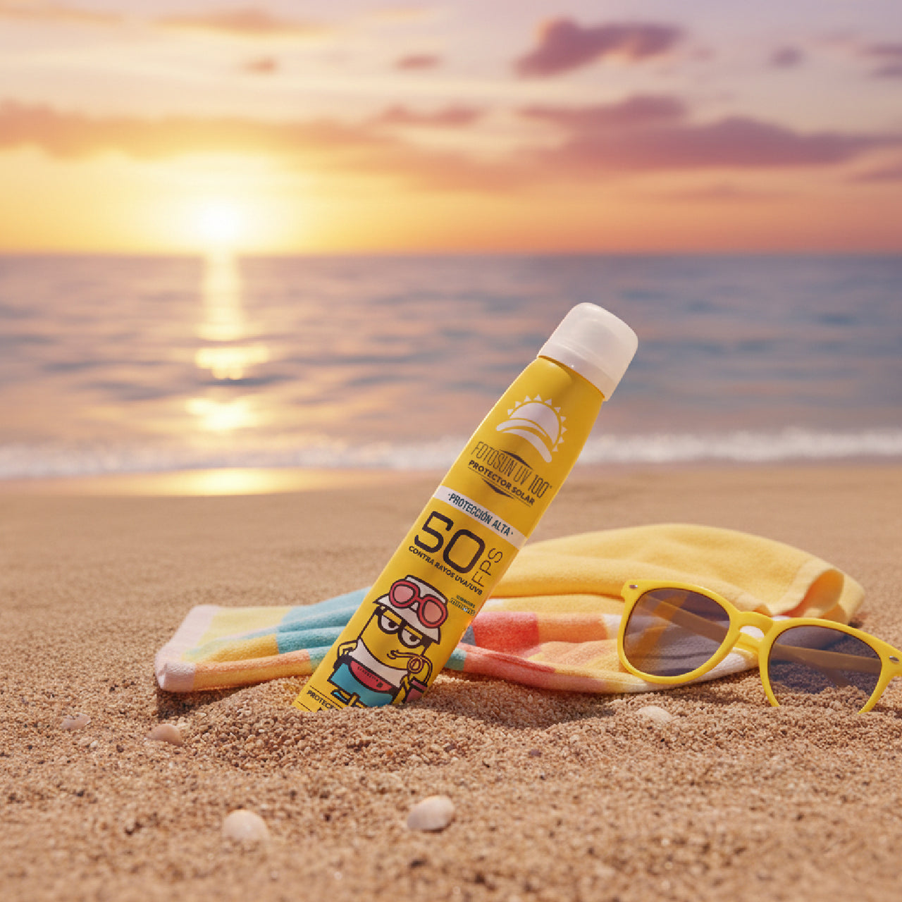 Protector Solar en spray FOTOSUN UV 100 Minions Bruma Seca Solar SPF 50+ 200ML